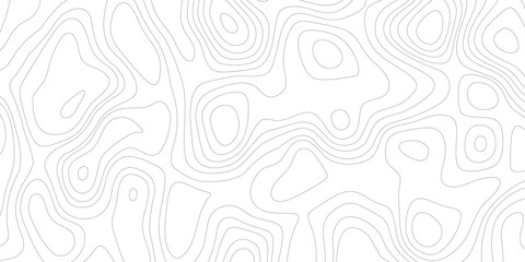Abstract topographic map background, with thin grey, contour lines, representing, elevation, terrain, and, geographic navigation data, on white . © Safwan