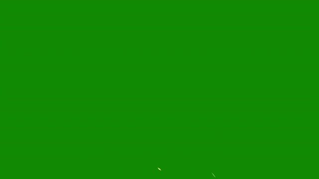 Yellow Confetti Falling on Chroma Key Green Screen