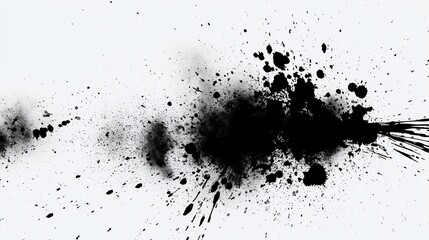 Fototapeta premium Abstract black ink splatter on white background