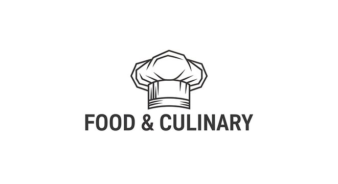 Chef's hat logo with Food & Culinary text on white background