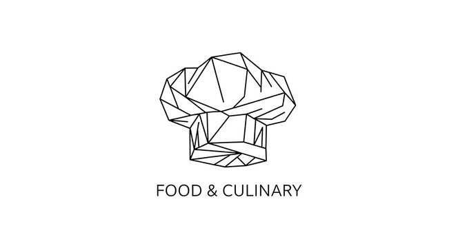 Geometric chef hat logo for food and culinary branding