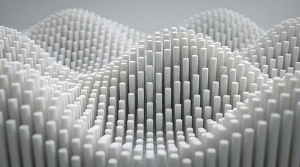 Obraz premium White cylinder undulating wave pattern
