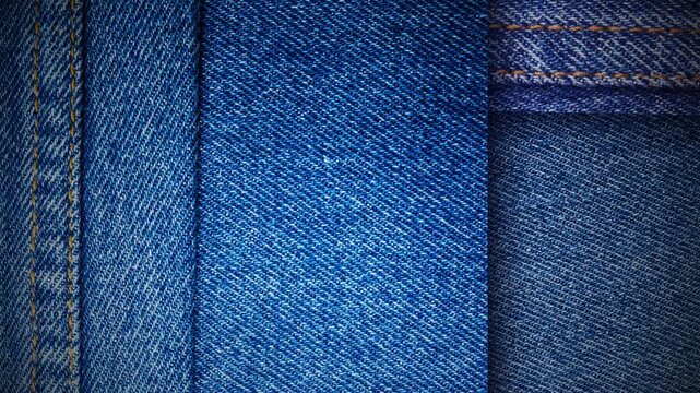 Blue denim fabric woven texture abstract background, capturing the detailed surface of a classic textile material
