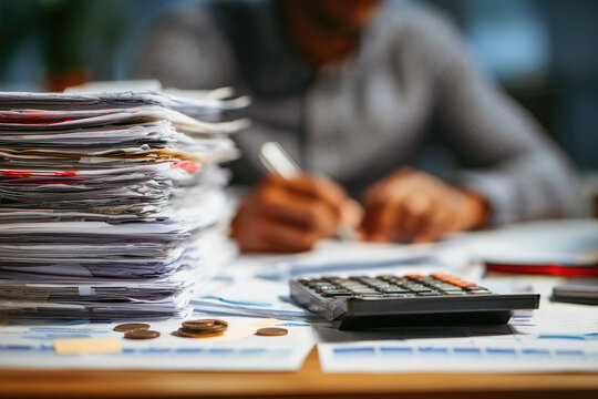 business accounting documents,auditor,management and auditing of office documents,Reports for Tax Time Analysis, Office worker working with documents, pre-approval quality assessment 