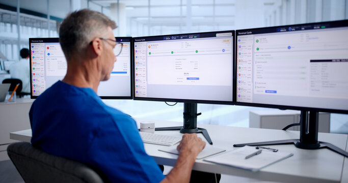 Medical Billing Manager Carefully Reviews Patient Insurance Claims