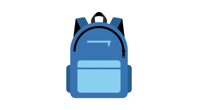 Blue Backpack Isolated on White Background