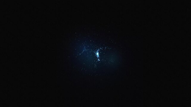 Futuristic dark blue particle noise starfield space background animation