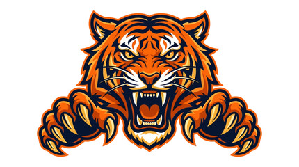 Tiger Mascot Logo Vector Illustration Aggressive Sport Design © Stark Strokes