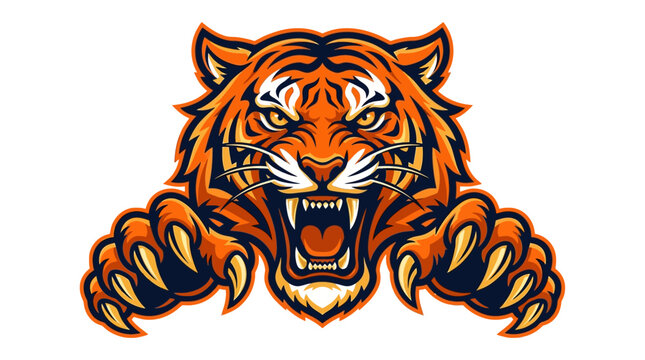 Tiger Mascot Logo Vector Illustration Aggressive Sport Design