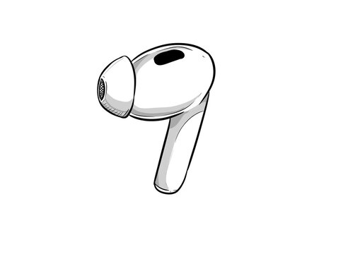 true wireless earphoe digital drawing illustration isolated