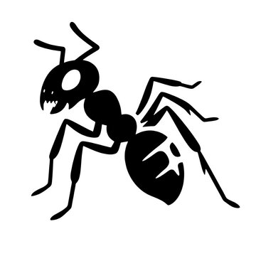 Black ant insect silhouette vector graphic illustration logo design isolated on a clean white transparent background.