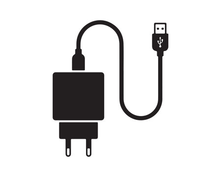 Mobile phone wall charger adapter with usb cable silhouette icon silhouette electricity charging electronic technology accessory connection hardware recharge portable equipment universal