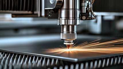 Plakat High precision fiber laser cutting machine metal sheet industrial manufacturing technology sparks