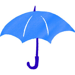 Cute open blue umbrella parasol vector illustration, watercolor rainy day weather icon isolated on transparent background © minkyoung