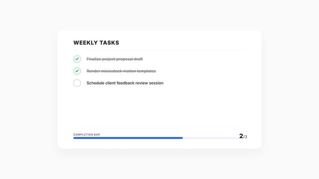Weekly tasks and project management.