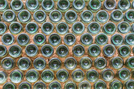 House wall made of bottles