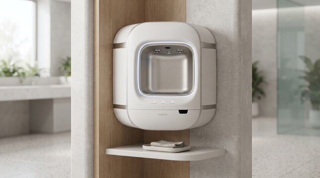 Modern waterless hygiene station for contactless hand sanitizing