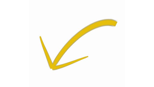 Glowing Yellow Check Mark on Black Background Success & Approval Symbol