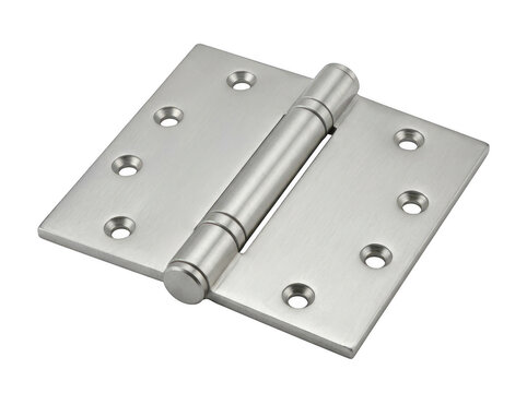 Photorealistic high end 3d cgi render of metal door hinge hardware tool repair isolated on background for professional graphic design