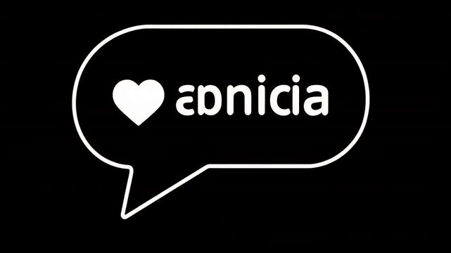 A collection of chat bubbles with hearts and text.