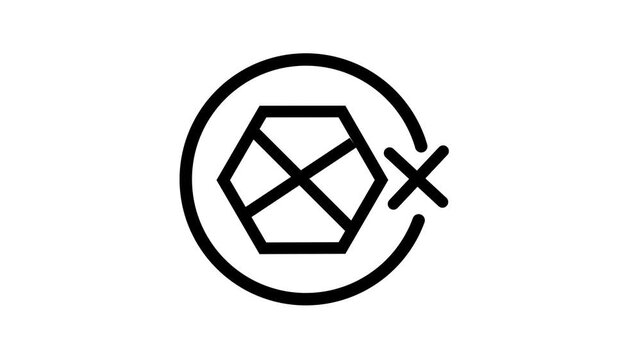 No Hexagon Block Vector Icon, Geometric Shape Prohibited Sign, Restricted Object Symbol , white background with video animation.