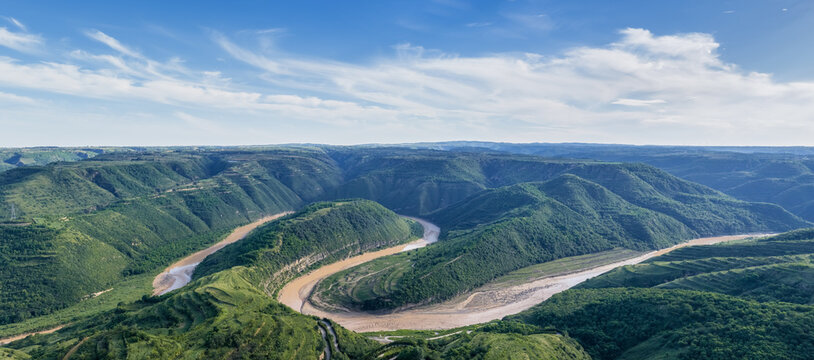 Winding River Through Green Mountain Valley