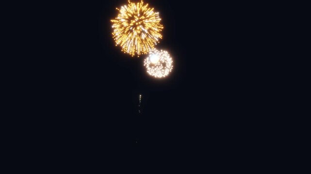 3d render firework A dynamic 3D render showcasing a spectacular fireworks display against a deep
