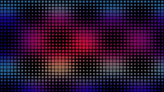 Glowing Red Pixel Grid LED Wall Light Background