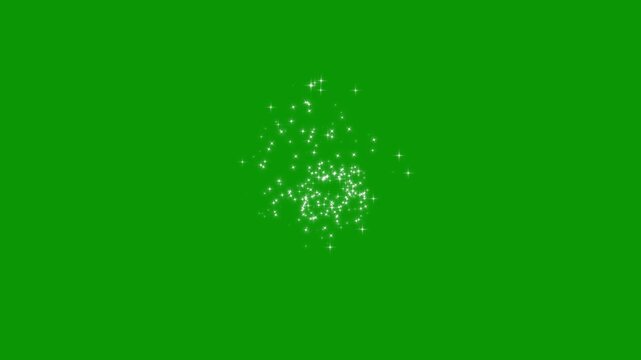 White glowing twinkling glitter star magic sparkles glitter line stars, fast glittering star lines, magic sparkles glitter line stars on green screen background video effect. 4k