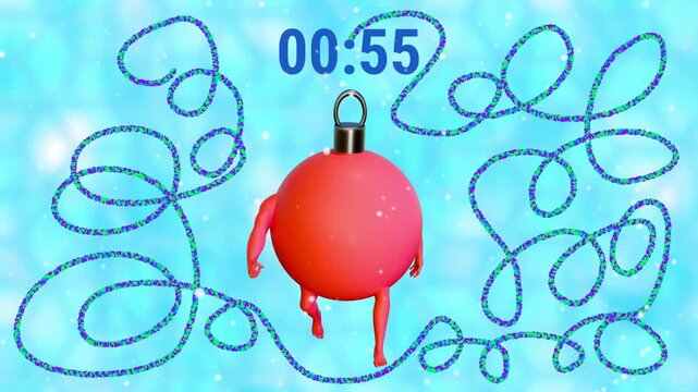 Timer with Walking Winter Christmas Toy 60 to 0 with Fuse Countdown 60 Seconds