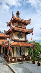Obraz premium Traditional Pagoda Tower at Long Son Pagoda in Nha Trang Vietnam
