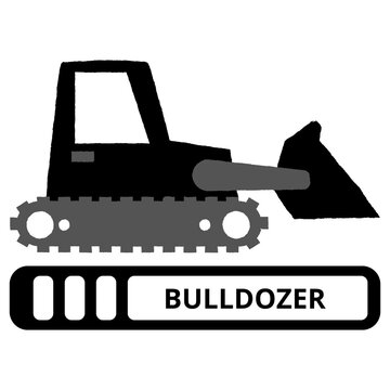 Bulldozer heavy machinery construction equipment vector icon