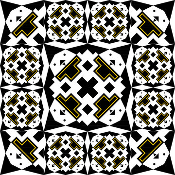 Abstract Geometric Art Deco Style Pattern Background Square Style with Gold and Black Elements