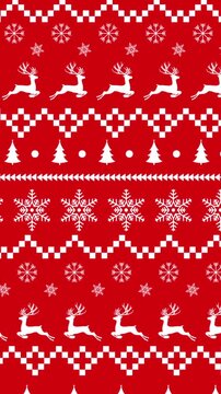 Animation of reindeer pattern on red background