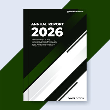 Modern Dark Green and Black Geometric Annual Report Cover Template