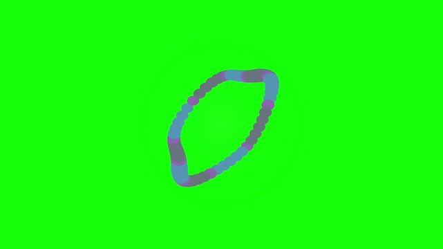 Abstract purple shape morphing animation on green background seamless loop