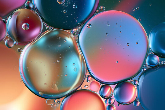 An abstraction with iridescent spherical bubbles