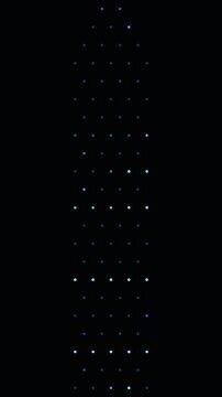 Seamless Looping Grid of Glowing Blue Digital Dots Flickering on Black Background