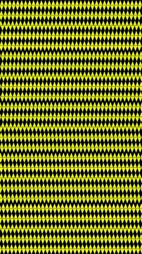 Seamlessly Looping Yellow and Black Geometric Diamond Pattern Shifting Vertically