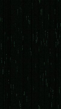 Digital Green Matrix Code Rain Falling in a Seamless Vertical Looping Motion