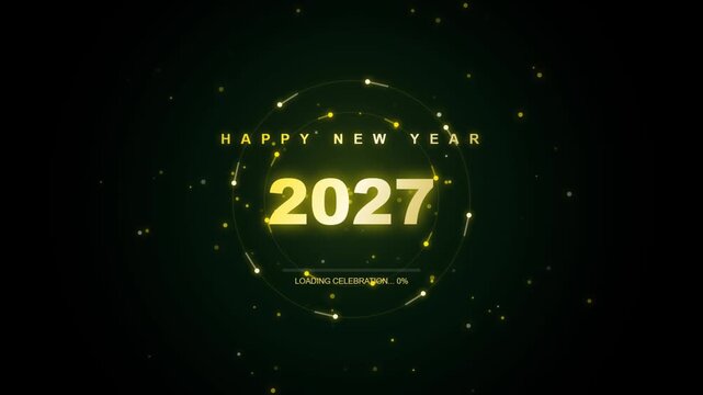 Happy New Year 2027 Loading stock video
