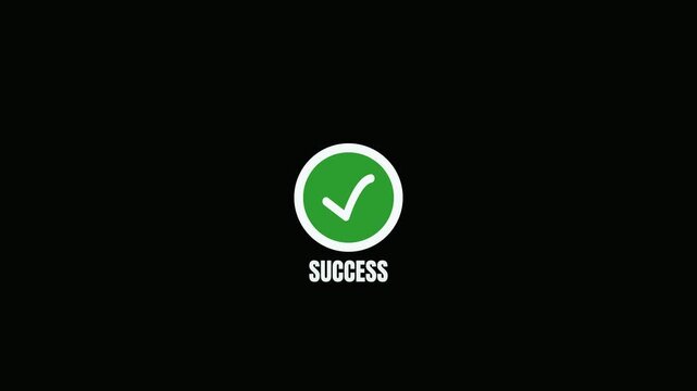 Animated Green Checkmark Success Icons Set Isolated on Black Background for User Interface Design Elements