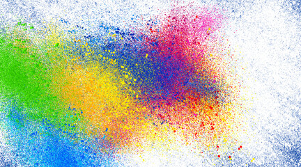 Fototapeta premium Vibrant explosion of colorful holi paint powder creating a festive artistic background for traditional holi paint celebrations