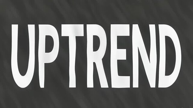 The word uptrend written in white bold letters on a dark textured background.