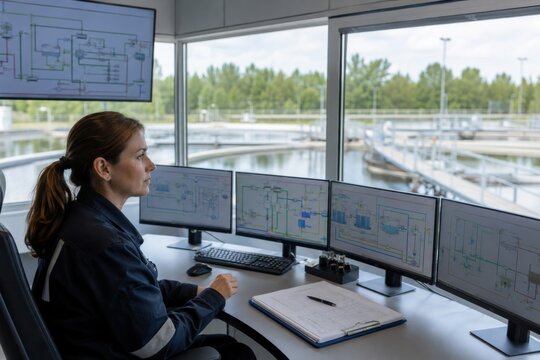 Wastewater Treatment Control Room