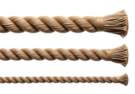 Natural braided rope with frayed ends