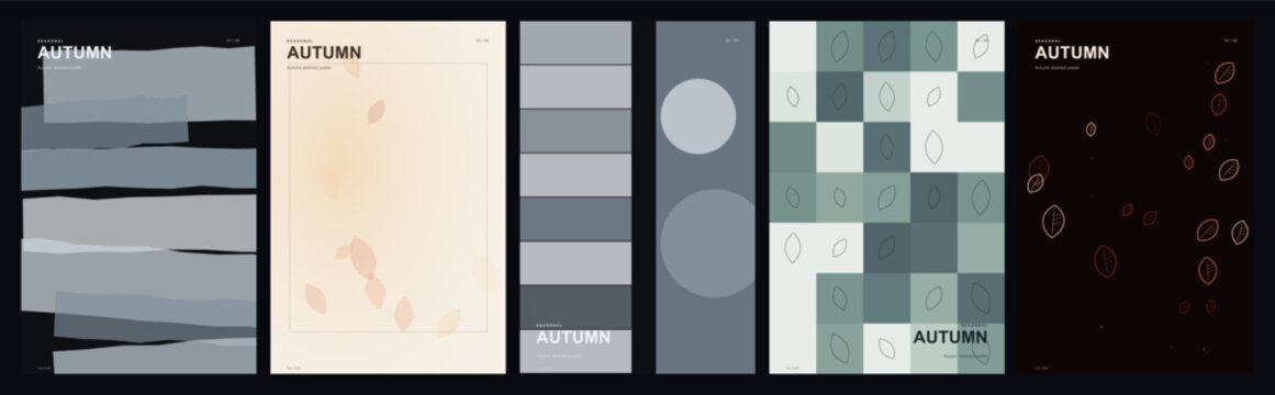 Abstract poster templates with geometric blocks and neutral modern designs
