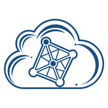 Cloud icon with connected network nodes representing cloud computing technology