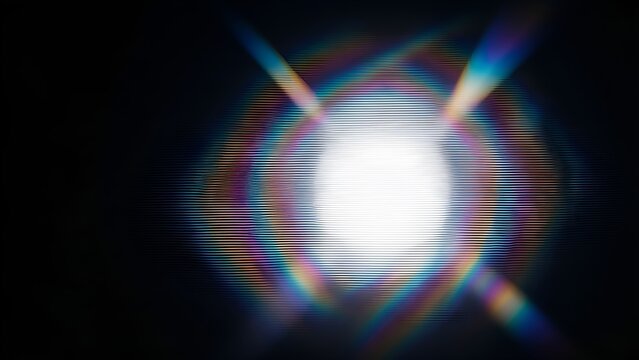Subtle Optical Diffraction Spectrum on Black &mdash; Abstract Light Overlay for Video and Graphic Design