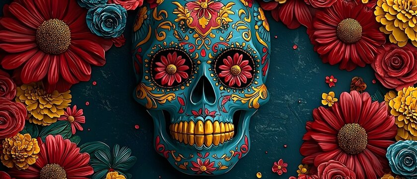 Sugar skull celebrating Mexico's Day of the Dead